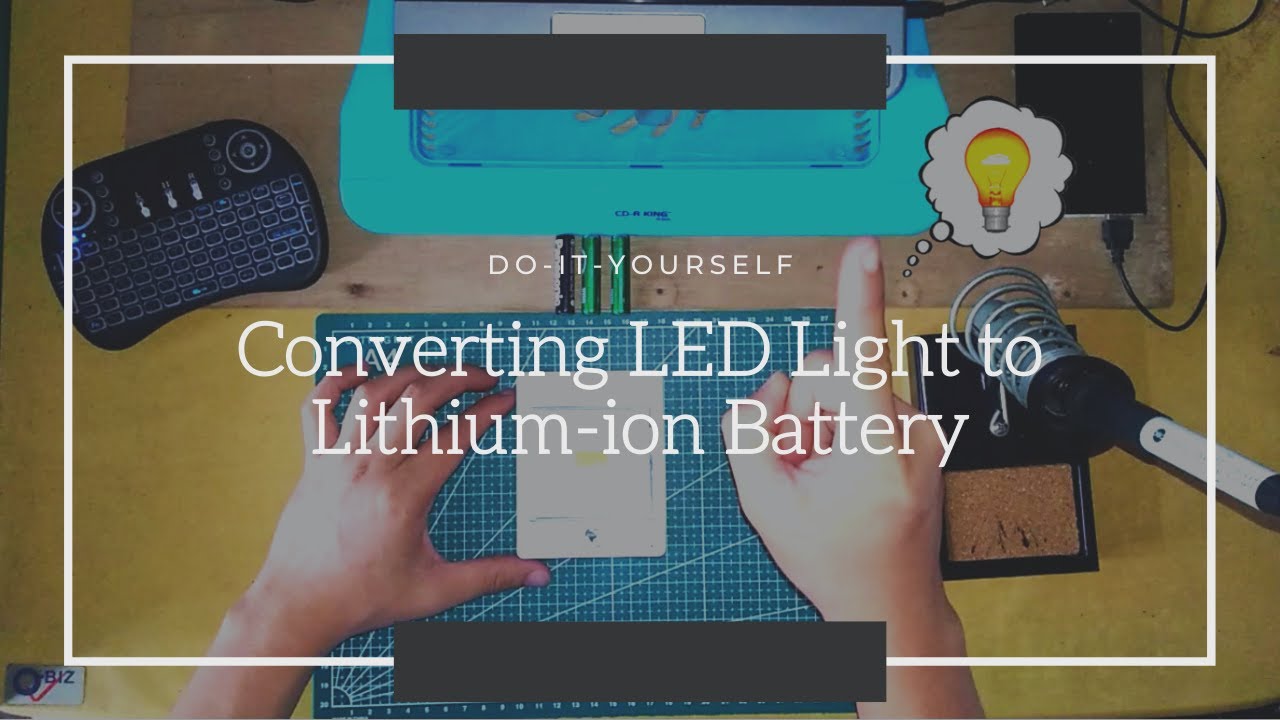 How to convert LED light to lithiumion battery YouTube