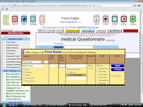 Web Form Builder - Create a new web form from scratch