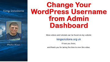 How to Change a WordPress Username from admin dashboard