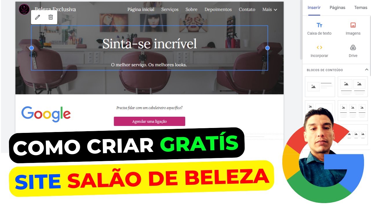 Google Sites Como Criar Site De Salão de Beleza Gratís