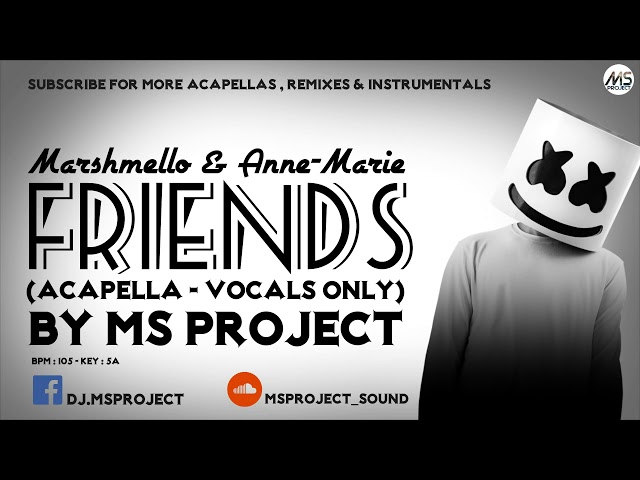 Marshmello & Anne-Marie - Friends (Acapella - Vocals Only) class=