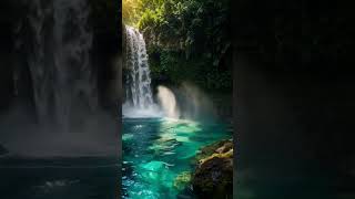 Magical Hidden Jungle Waterfall 🌿💦 Crystal Turquoise Paradise | Relaxing Nature Escape
