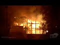 10-28-2020 Bay St. Louis, MS - House  Burning - Power Poles Snapped - Semi's Rolled in Zeta