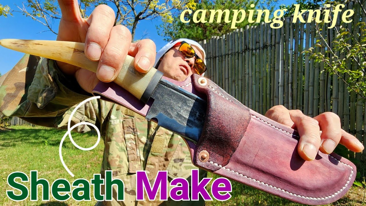 I made a camping knife sheath out of whole leather. YouTube