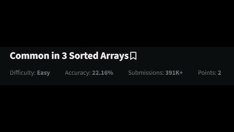 Common in 3 Sorted Arrays