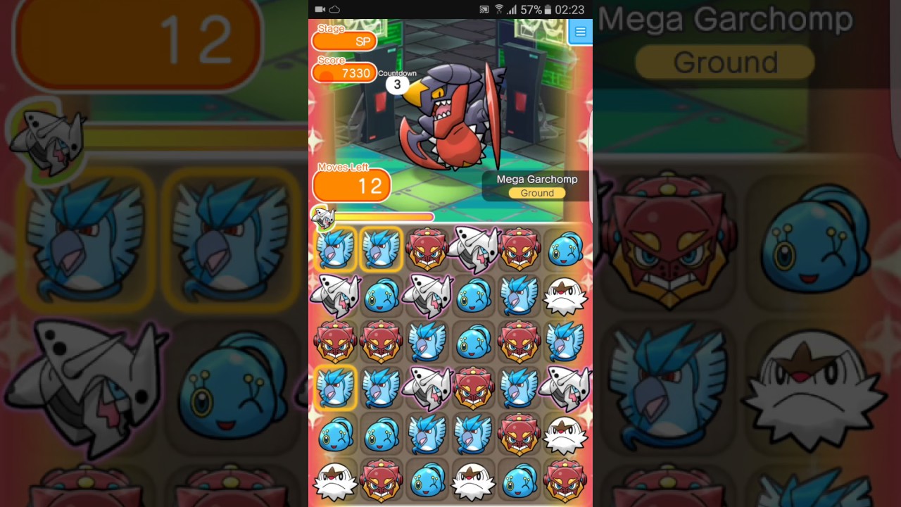 Pokemon Shuffle Mobile Mega Garchomp Competitive Stage ポケとる スマホ版 メガガブリアス ランキングステージ 14 03 17 Youtube
