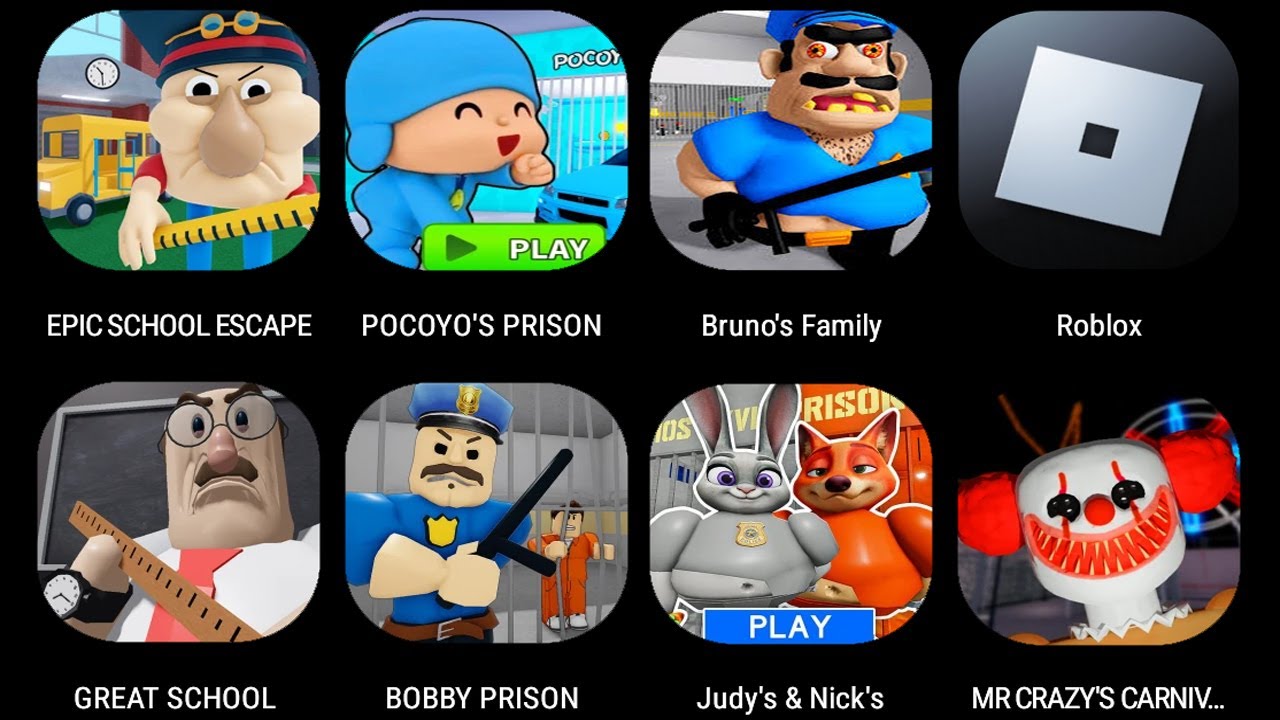 EPIC SCHOOL ESCAPE,POCOYO'S PRISON,BRUNO'S FAMILY PRISON,GREAT SCHOOL BREAKOUT,PRISON BORRY BREAKOUT