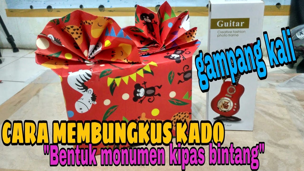 Cara Membungkus Kado Bentuk Monumen Kipas Bintang Gampang Banget Youtube