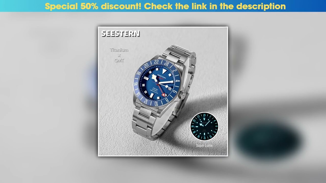 Best SEESTERN Titanium Diver Men of Watch GMT Automatic Mechanical Wristwatch NH34 Movement Sapphir