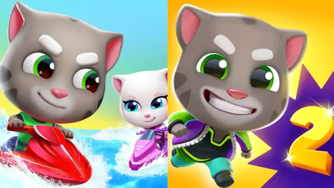 Talking Tom Jetski2 VS Talking Tom Gold Run2