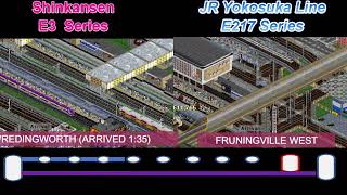 OpenTTD - Shinkansen E3 series Vs JR Yokosuka Line E217 Series