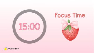 Pomodoro 15/5 🍓 2 Hour Pomodoro Timer Aesthetic with Music | Cute Strawberry Study Session