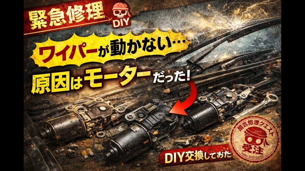 【緊急修理】ワイパーが動かない…原因はモーターだった｜DIY交換してみた
