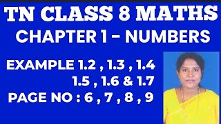#TN Class 8 Maths Samach Chapter 1 Numbers Example 1.2 , 1.3 , 1.4 , 1.5 , 1.6 , 1.7 Page no 6 7 8 9