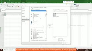 Customising Quick Access Toolbar & Advanced Document Properties in MS Project (தமிழில்)