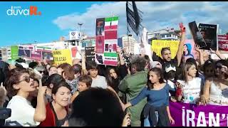 Kadınlar, Mahsa Jîna Amini için 11 şehirde eylemde