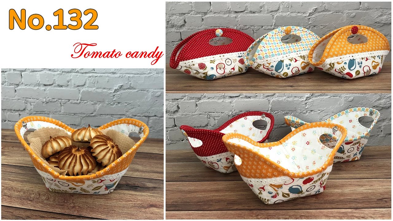 Quilt No.132 Корзина для Печенья, Тканевые Кухонные Принадлежности, Уникальная Идея.