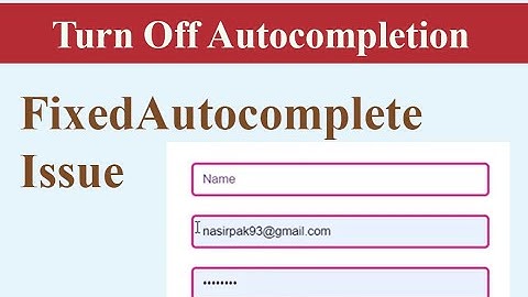 How to turn off password and email/username autocomplete | Automcomplete issue fixed | #html