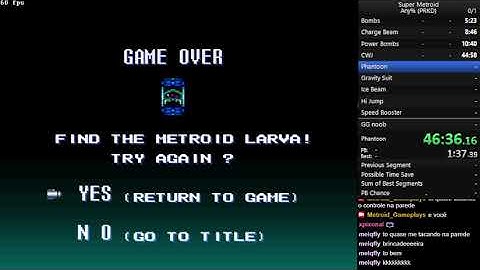 Super Metroid any% PRKD primeira vez FAIL