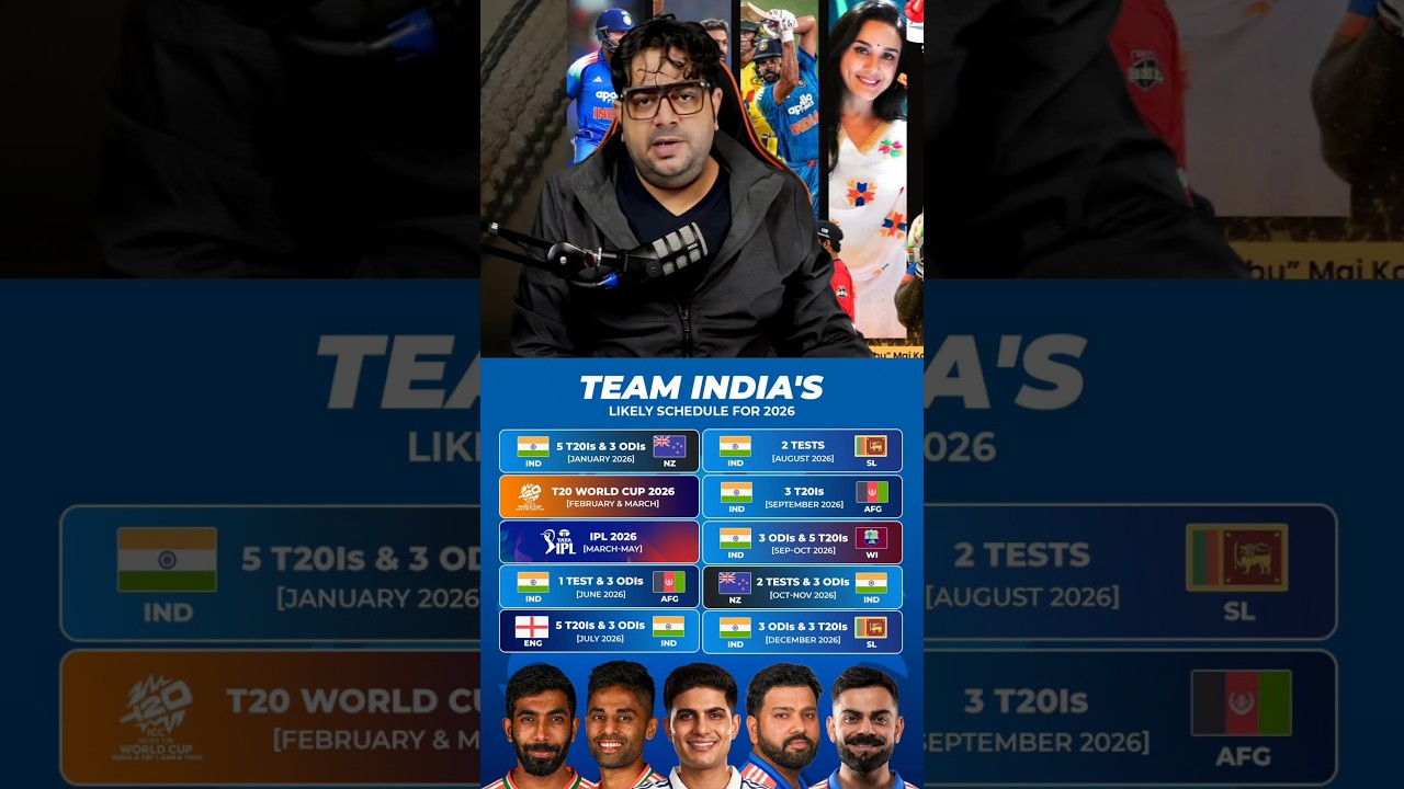 INDIA'S 2026 MATCH SCHEDULES & FIXTURES 🤯 