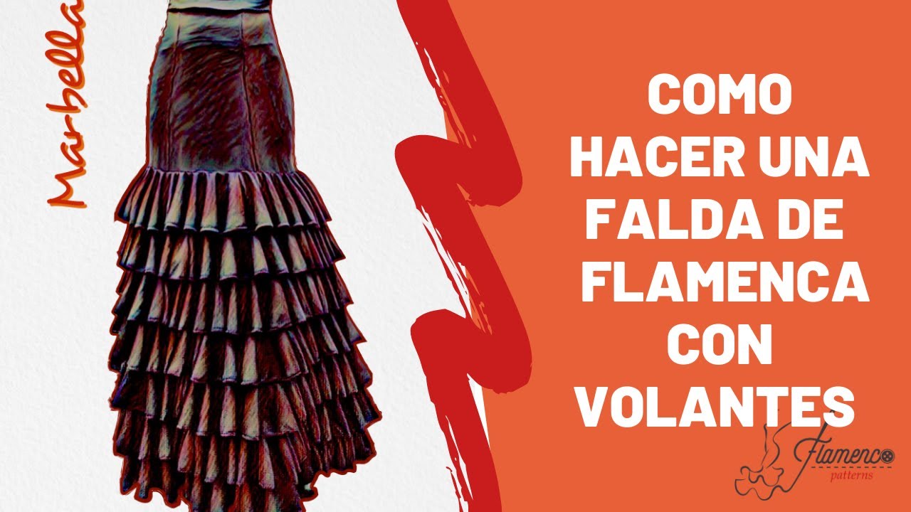 Cómo hacer falda flamenca con Volantes (Modelo Marbella) - YouTube