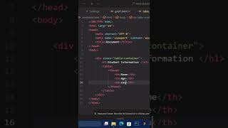 Trick to creating a responsive table using html and css only. #htmltables #shorts #codingforbeginner