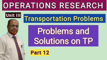Operations Research I Transportation Problems I Problems and Solutions I Part 12 I Hasham Ali Khan I