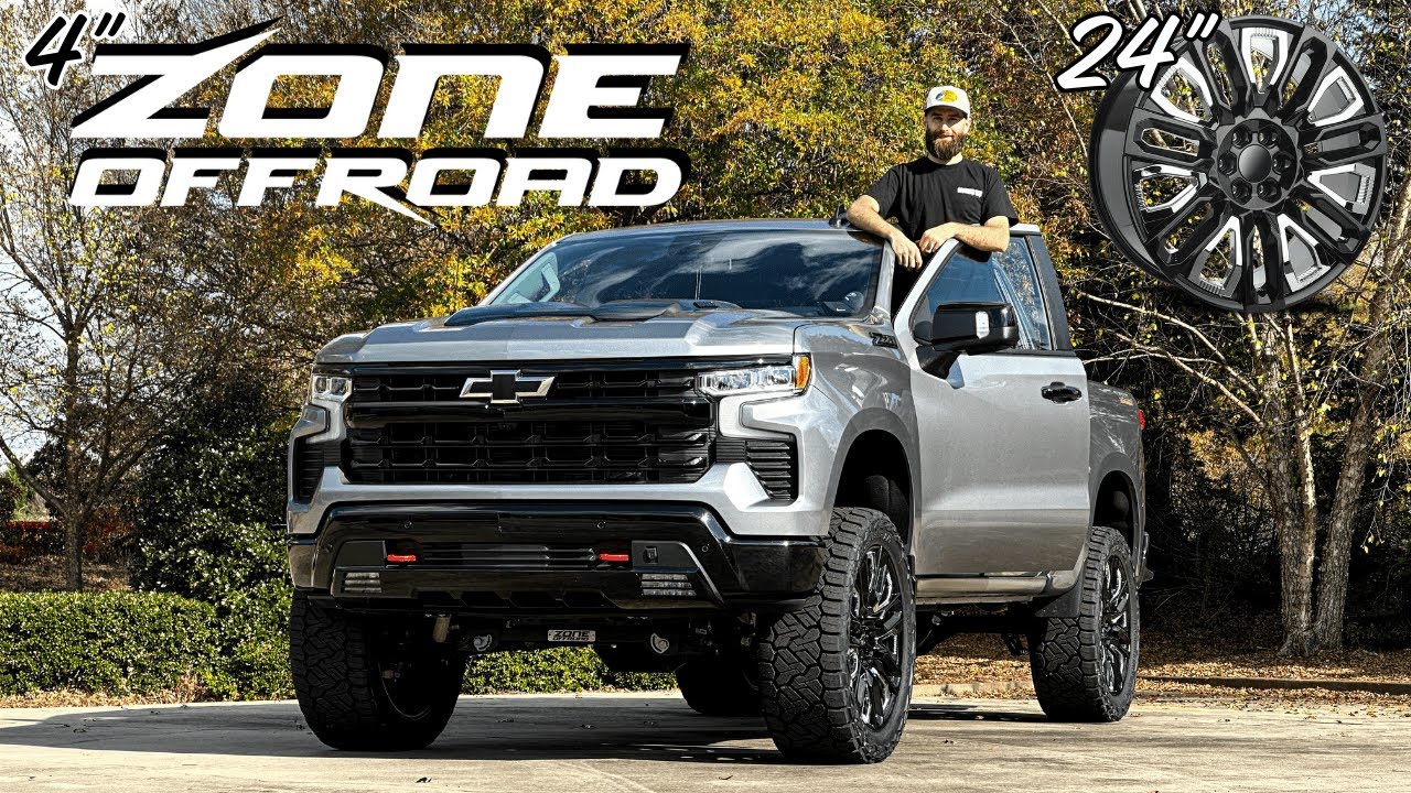 ИДЕАЛЬНАЯ ПОДХОДИТ: Chevy Silverado 1500 Trailboss 2025 года | 4-дюймовый лифт-комплект Zone Offr...