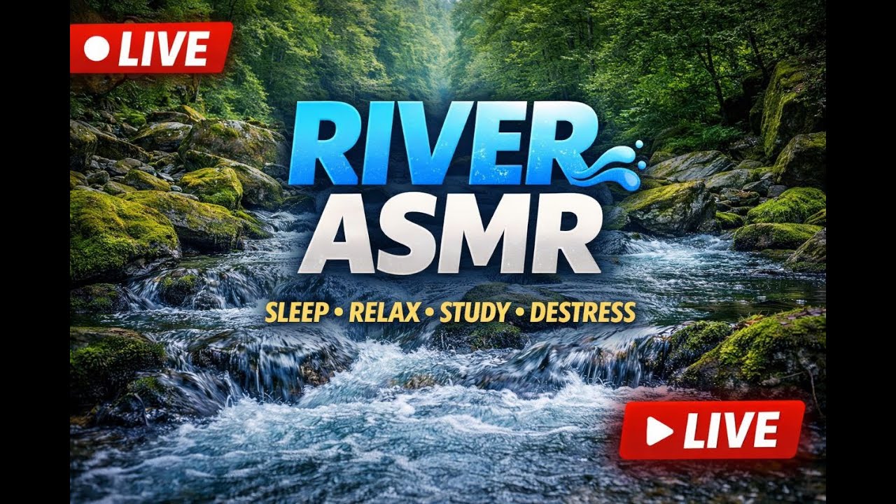 River ASMR 🌊 | Flowing Water Sounds for Sleep, Relax & Study