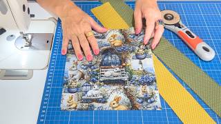 Crie um Bloco de PATCHWORK Perfeito em Minutos SEM Medidas Super FÁCIL para COLCHAS!