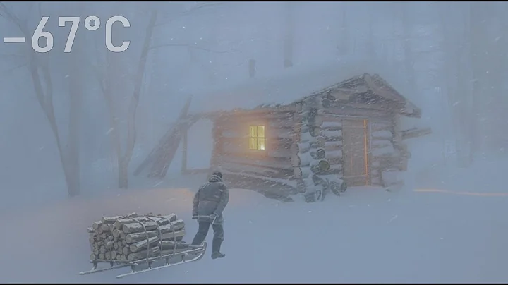 I Survived a -67°C Winter Snowstorm in a Warm Cabin | Off Grid Life in a Stone Mountain