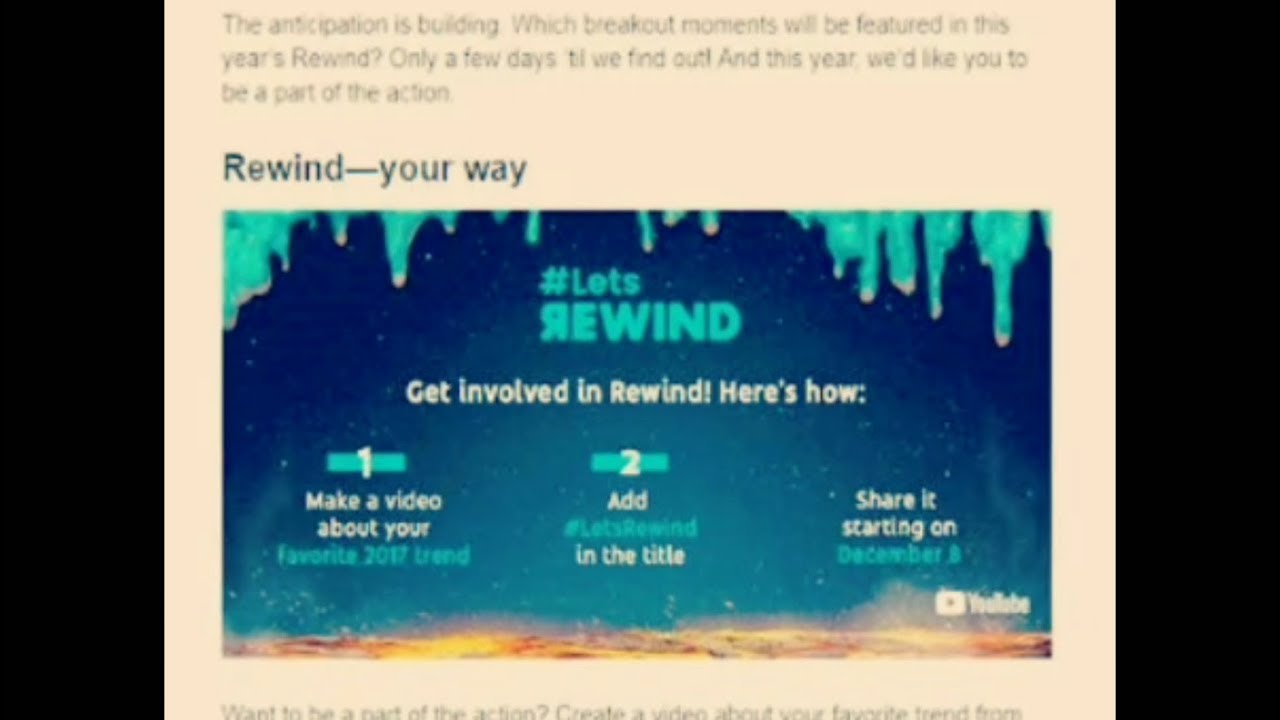 #letsRewind  means - YouTube you me we