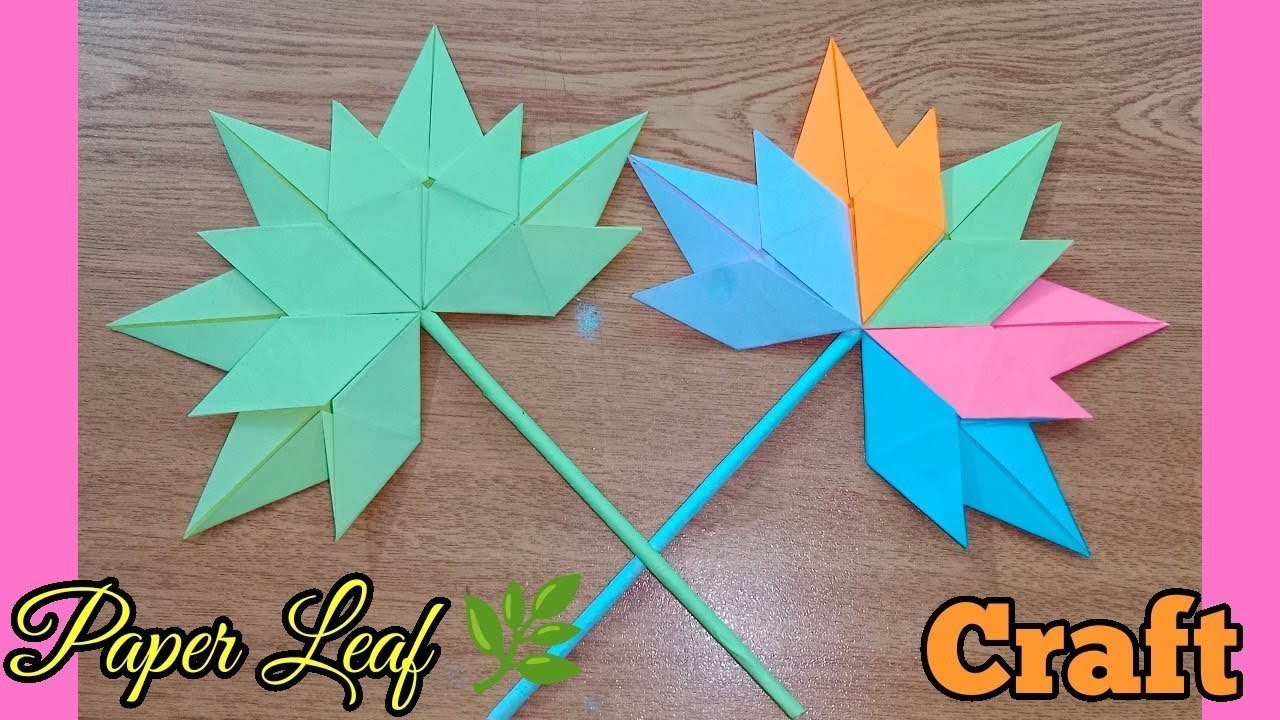 How to make Simple and Easy Paper Leaf Craft - YouTube