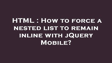 HTML : How to force a nested list to remain inline with jQuery Mobile?
