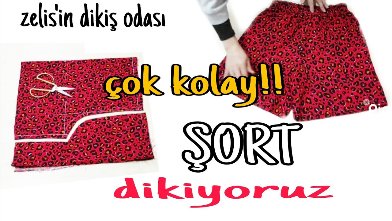 KOLAY ŞORT dikimi...Very Easy Short Cutting and Sewing/zelis'in dikiş odası