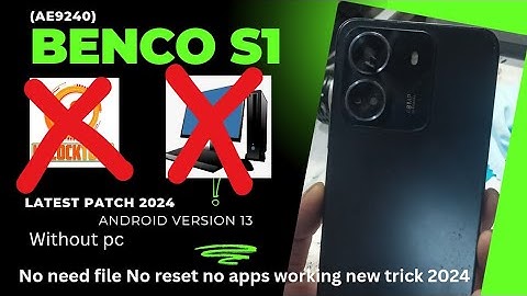Benco S1 (Ae2940) Frp Bypass 2024 | Latest Security Android Version 13 Without Pc Bypass