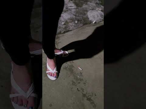 Smoke crush in sandal kitten heels #walkinginheels #asmr #heels #sandals #crushexperiment