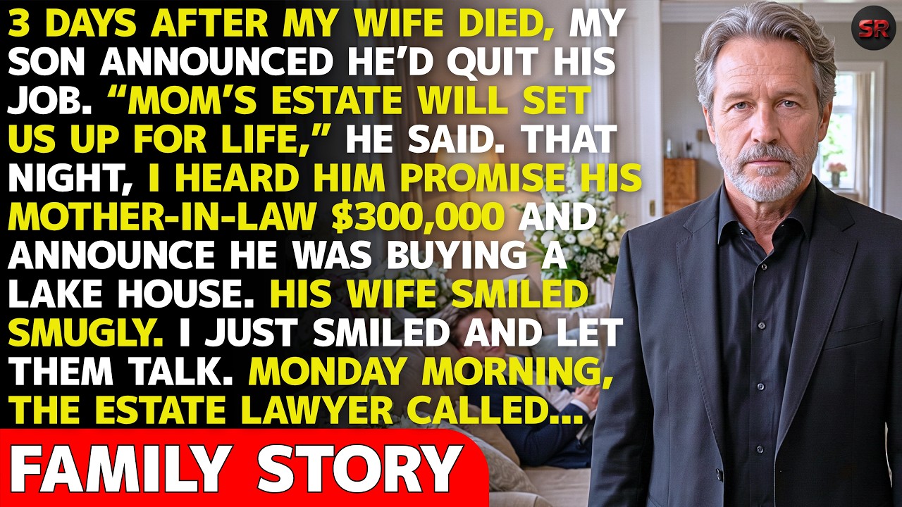 Three days after my wife's funeral, I found my son on the couch, chips in hand, and he said, "I quit, Dad. Mom's estate can support all of us." That same evening, he promised his mother-in-law...