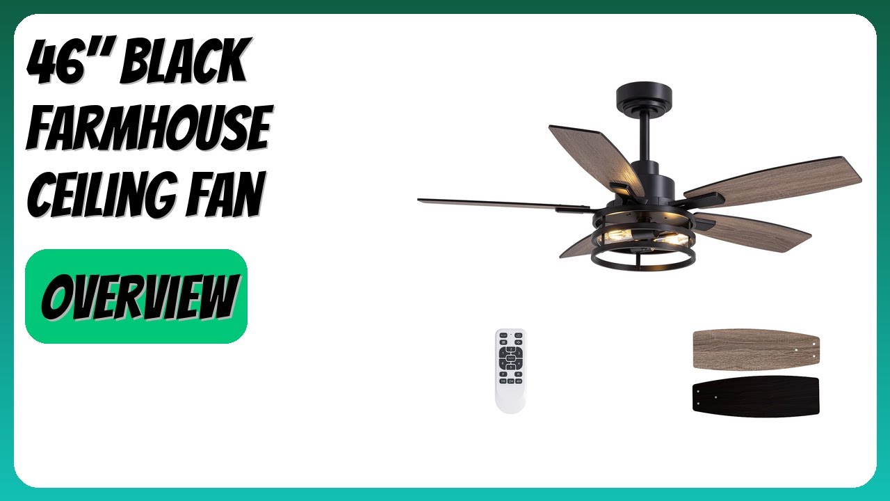 REVIEW (2025): 46" Black Farmhouse Ceiling Fan. Features