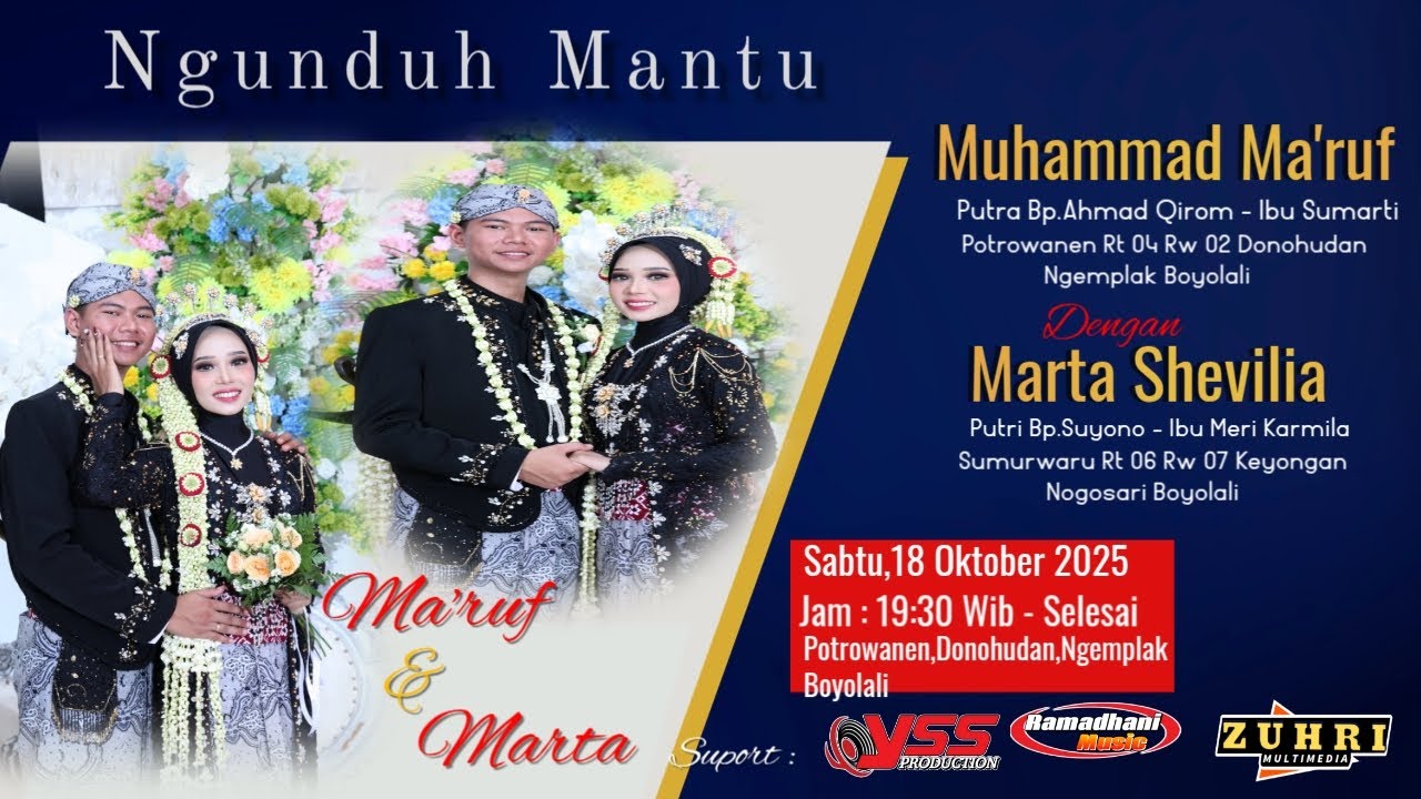 🔴LIVE RAMADHANI MUSIC | WEDDING MUHAMMAD MA'RUF & MARTA SHEVILLA | YSS AUDIO | DONOHUDAN,18 OKT 2025