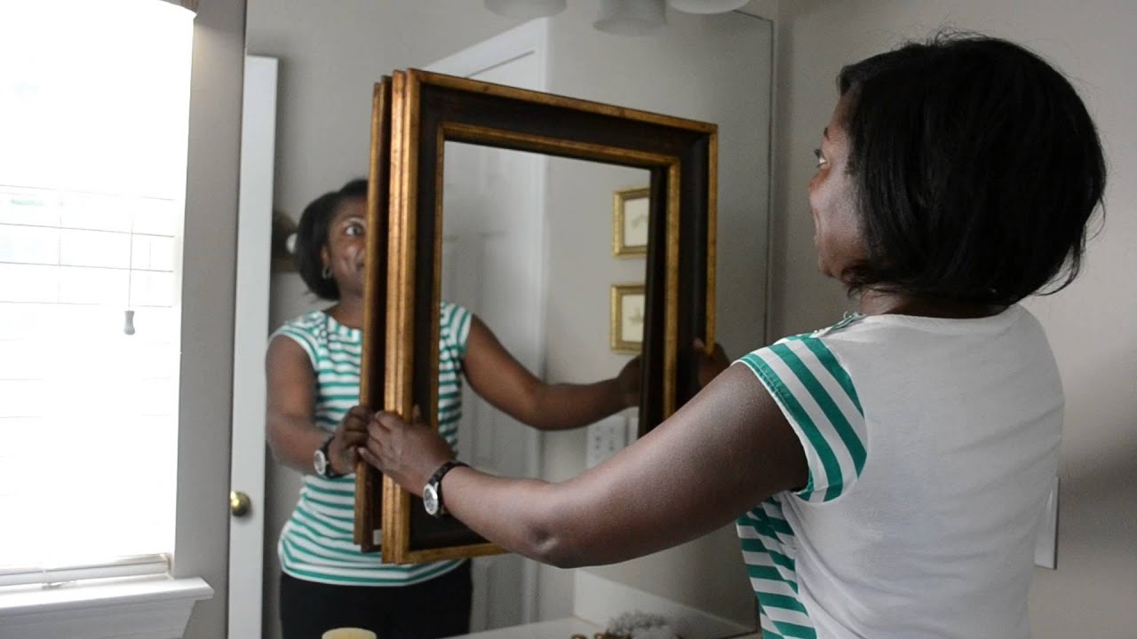 DIY Bathroom Mirror Frame YouTube
