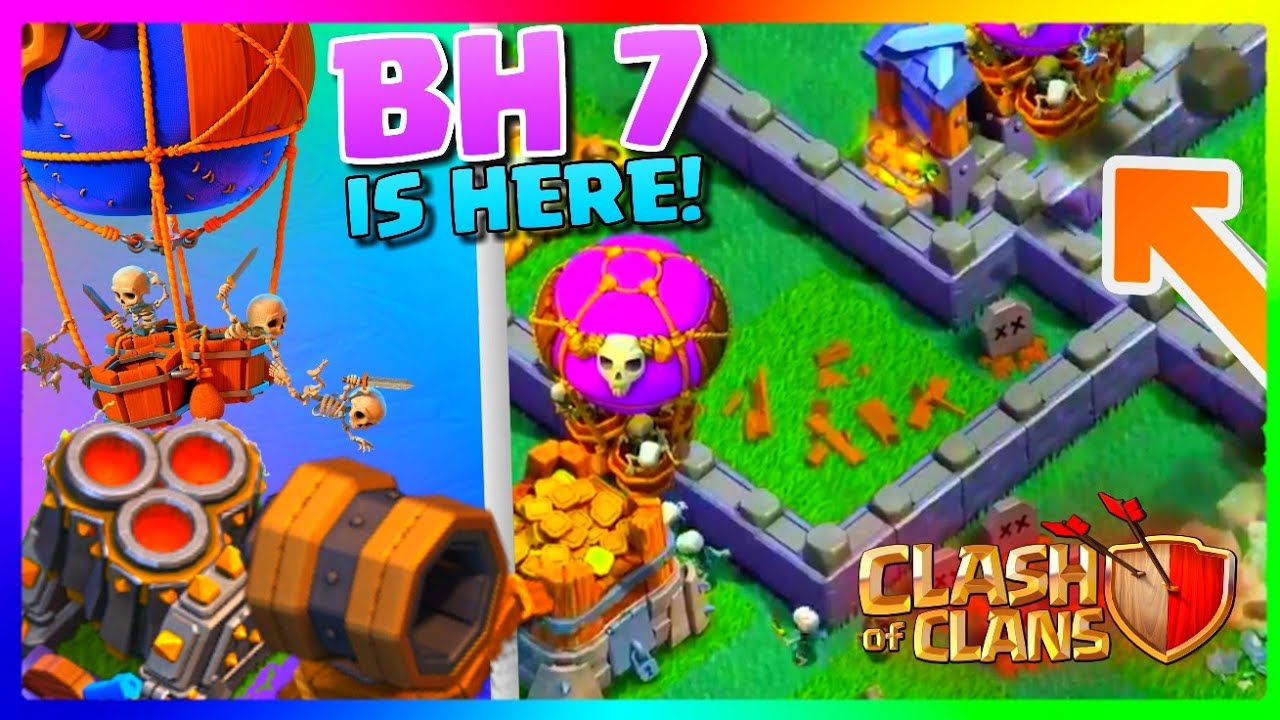 Clash Of Clans BUILDERS BASE 7 UPDATE DROP SHIP GIANT CANNON and MORTAR