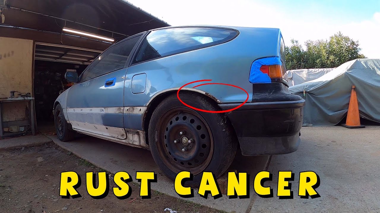 ROTTED OUT RUSTED QUARTER PANEL REPAIR 89 HONDA CRX YouTube