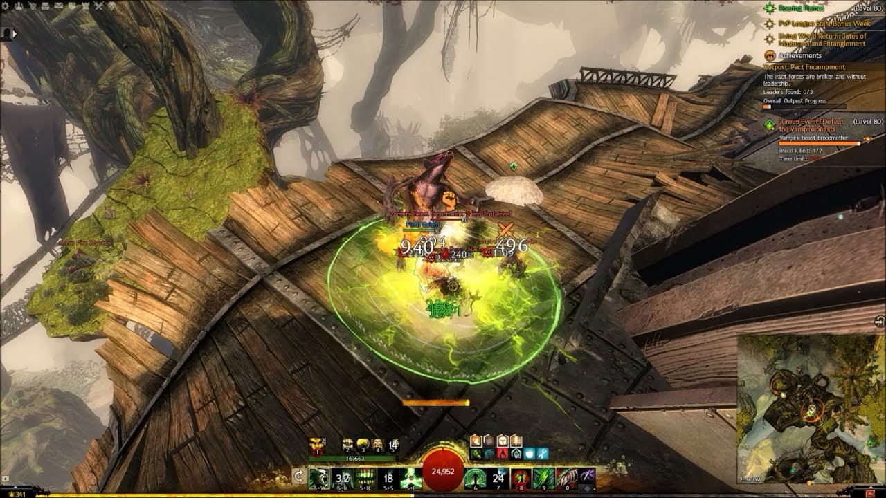 Guild Wars 2 - Vampire Beast Broodmother / Pile of Guano HP (Scourge Tank Solo)