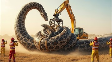 “Giant Python Rescue Gone Wrong! Excavator vs Monster Snake – Shocking Footage!