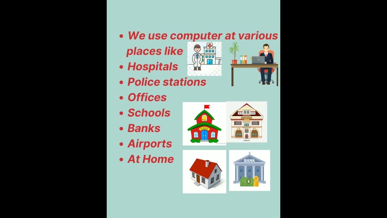 where we use computers##places we use computer##1st class uses of ...