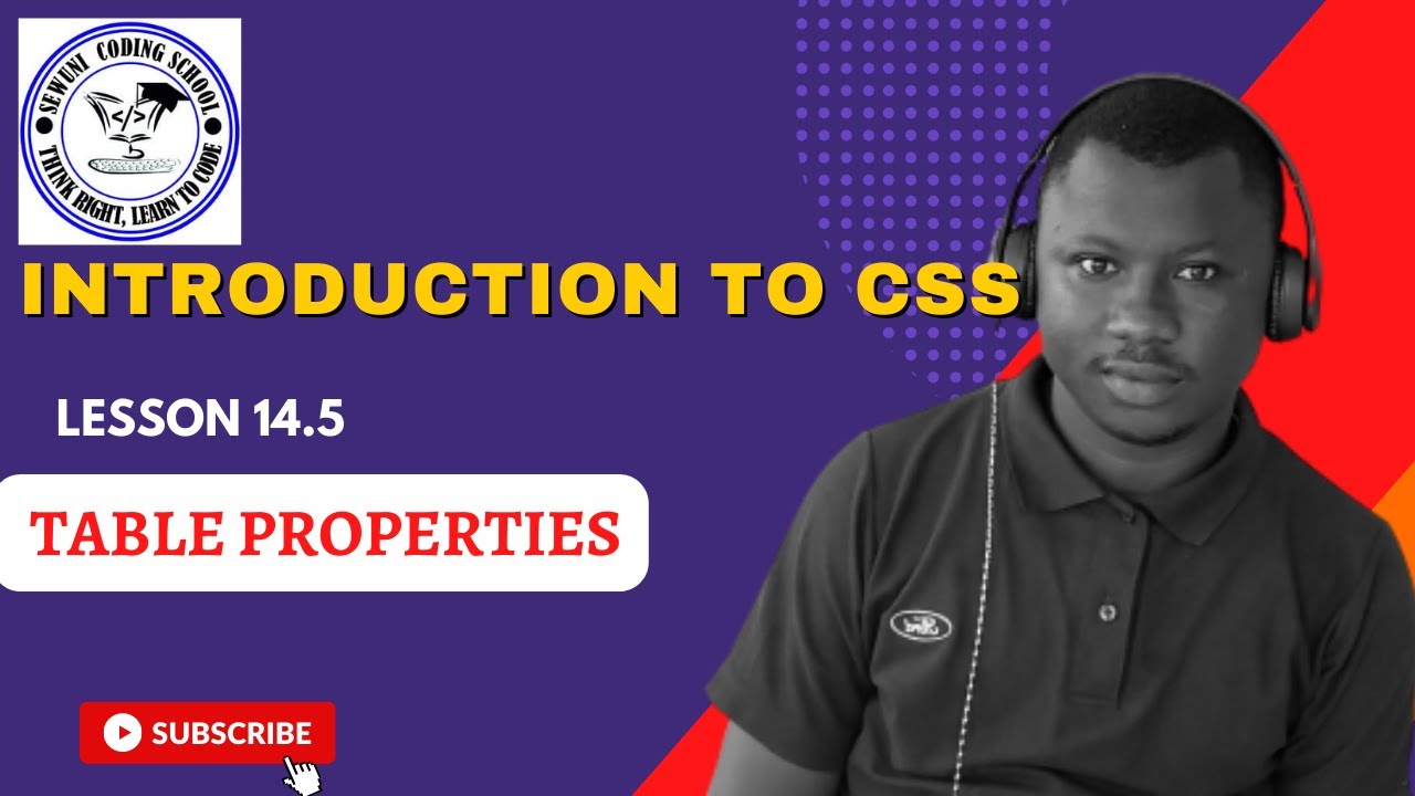 Lesson 14.5:  Table Properties