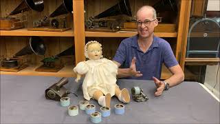 Mae Starr Talking Phonograph Doll record player
These videos by Mark Caruana-Dingli were made to showcase some of the rare machines in the Domenic DiBernardo Phonograph, Gramophone & Graphophone collection
Key words: mae starr talking doll record player Mae Starr Talking Phonograph Doll record player