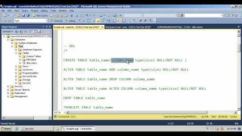 Part 9 - Databases  - DDL, DML Syntax