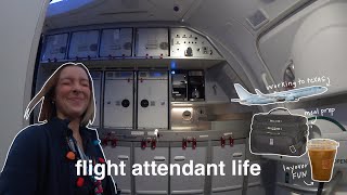 my realistic routine as a flight attendant (from meal-prep to layover fun) ✈️☕️🧳